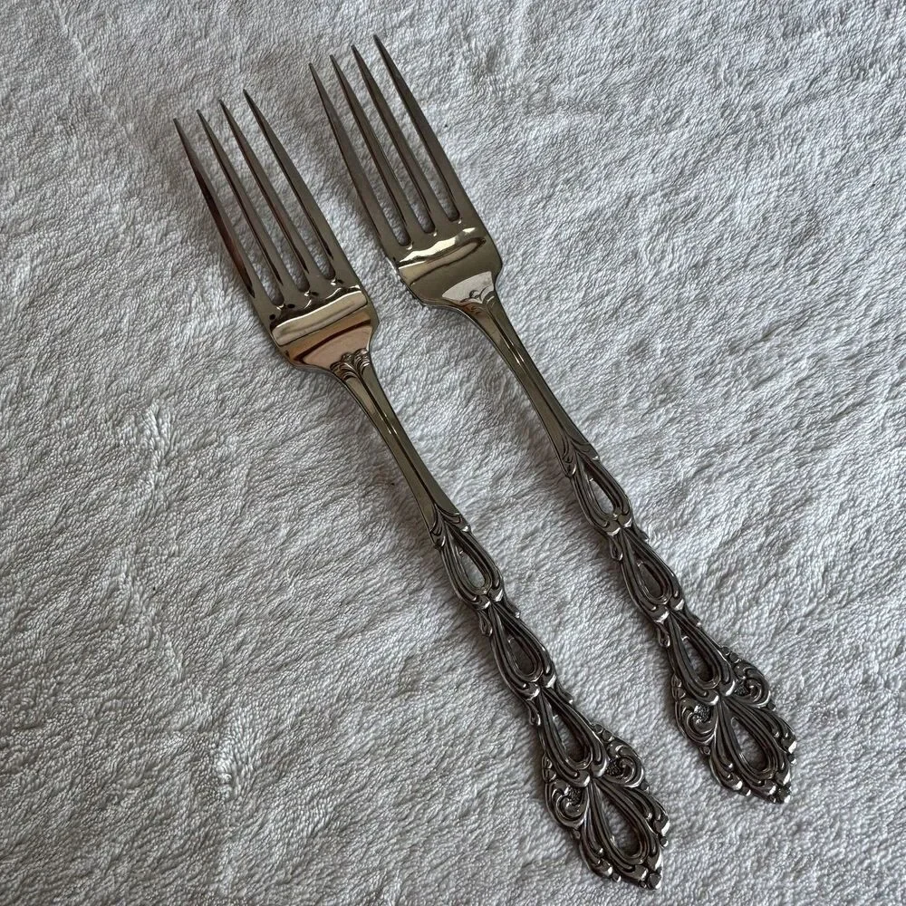 Oneida Chandelier Set of 2 Dinner Forks Community Stainless Flatware -MCM